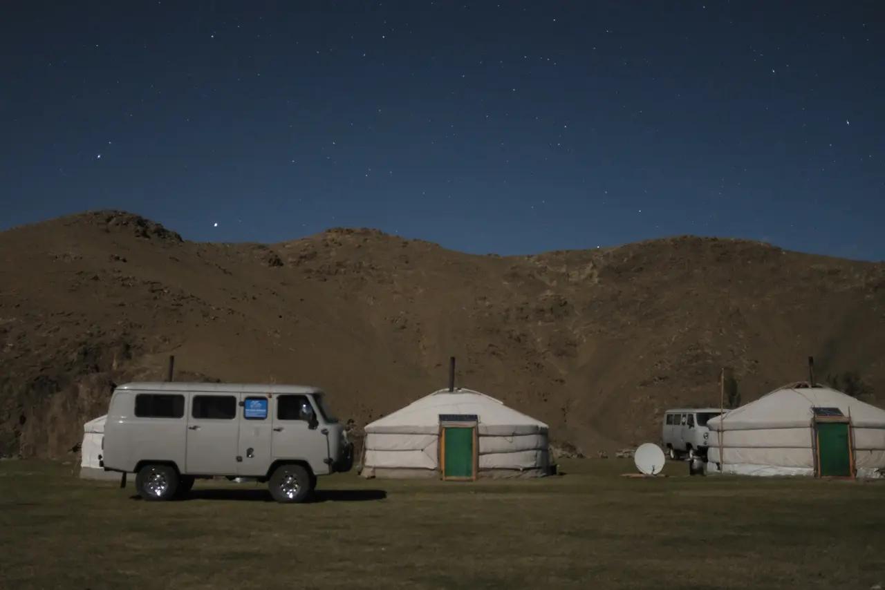 Orkhon Valley night sky was so bright due to lack of light pollution. It lit up the valley enough to see without any lights.